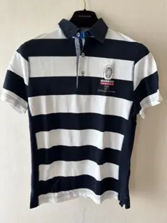 ボーダーポロシャツ Mサイズ ネイビー/ホワイト　ユニセックス
