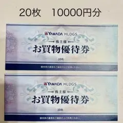 YAMADA お買物優待券 20枚 10000円分　ヤマダ電機　一万円　株主優待