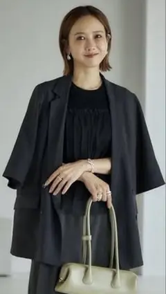 新品未使用タグ付き しまむら　田中里奈　mysa グレー ５部袖 ジャケット M