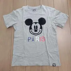 ユニクロ　ＵＴ ミッキー　フランスパリ　グレー　半袖Ｔシャツ