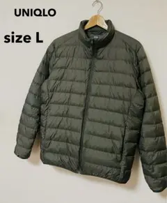 ダウンジャケット ユニクロ ULTRA LIGHT DOWN メンズ L★カーキ
