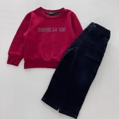 COMME CA ISM 赤 トレーナー とパンツ　２点まとめ売り　100cm
