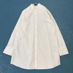 【美品/レディースF】セオリー　スタンドカラー　シャツ　バンドカラー　ストレッチ