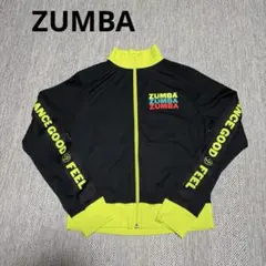 ZUMBA ズンバ ウェア ジップアップ ブルゾン 黒×ネオンイエロー