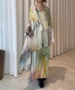 2WAY ART PRINT SHEER DRESS ameri vintage - メルカリ