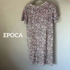 H537 美品 EPOCA リブニットブラウス フレンチスリーブ リネン混 40 