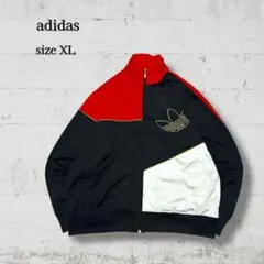 90s デサント製 パーカー ビッグロゴ 切替デザイン 3ライン XL相当