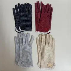 ドット柄手袋4組セット