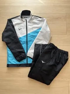 Mizuno ジャージ上下セット ホワイト/ブラック/ブルー　Mサイズ