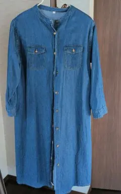 【未使用】デニム 長袖 シャツワンピース　L