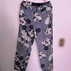 ディズニー　ミッキー　レトロ　総柄　デニム