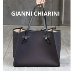 GIANNI CHIARINI トートバッグ マルチェッラ ポーチ付 キャンバス
