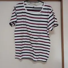 レディース　ボーダー　半袖　Tシャツ LL