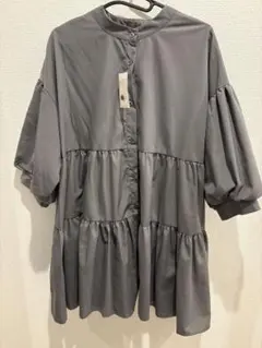 ティアードチュニック グレー 長袖