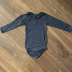 PETIT BATEAUダークグレー ドット柄ロンパース 24ヶ月