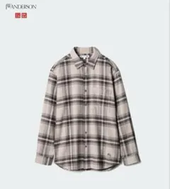 UNIQLOユニクロJW ANDERSONアンダーソンフランネルシャツチェック灰