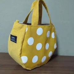 コーデュロイ&帆布ころりんバッグ　トートバッグ　ハンドメイド