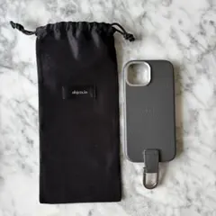 objcts.io iPhone15 ケース カラビナ付き グレー 保存袋付のサムネイル