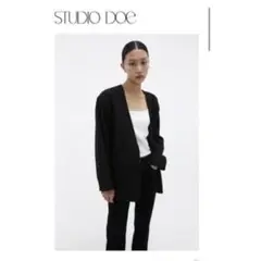 Studio doe ノーカラー テーラードジャケット ブラック