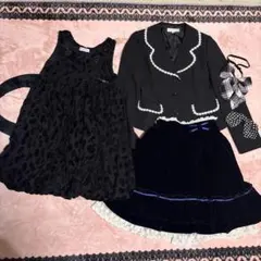 卒業美品女の子フォーマルドレススカートセットメゾピアノアクシーズ140150