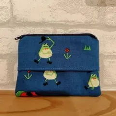 カエル柄のティッシュポーチ