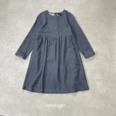 neverge/長袖ワンピース/M/デニム風/綿100%/カジュアル/大人可愛い
