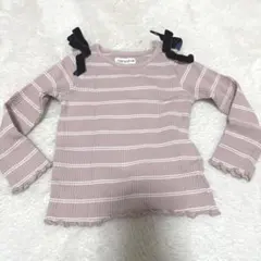 māmāraku ストライプ長袖カットソー100