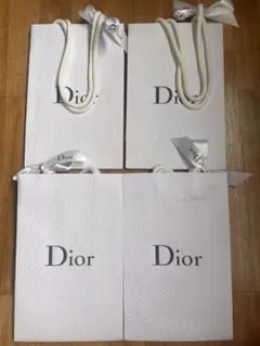 Diorショッパー　22.5×14.5×8 ホワイト　4枚セットのサムネイル
