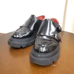 美品 慈雨 ジウ レザーシューズ ブラック ショートブーツ 梅雨 黒 