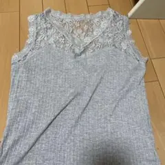 chocol raffine robe レースタンクトップ　ライトグレー　F