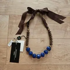 ☆WEEKEND MAX MARA☆ビーズ&ウッド&リボン大振りネックレス新品☆のサムネイル