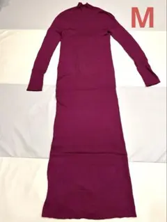 UNIQLO ロングワンピース　ニットワンピース　薄手　マキシ丈　ピンク　M