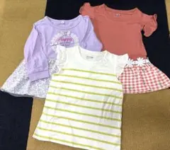 【90cm】女の子 トップス 3点セット Tシャツ チュニック