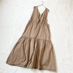 シュガースプーン ティアード ギャザーワンピース ジャンスカ Vネック ポケット