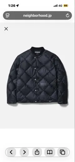 NEIGHBORHOOD CHECKER DOWN JACKET L 25AW