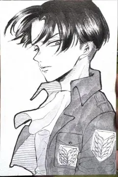 進撃の巨人 リヴァイ 手描き イラスト ポストカード