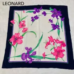 希少　LEONARD イタリア製　シルク100% 大判スカーフ