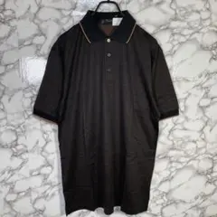 美品　JIM THOMPSON　（S）　ジャガード織ポロシャツ　黒ベージュ