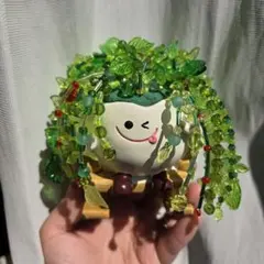ビーズ　雑貨　観葉植物　インテリア　フェイクグリーン　ビーズカーテン　飾り