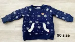 90 ミキハウス ネイビー スエット トレーナー トップス MikiHouse