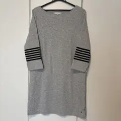 トミーヒルフィガー 七分袖ワンピース グレーチェニックSサイズ