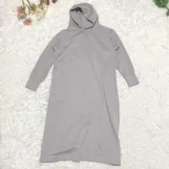 s.1382【レイナホシ】パーカー ロング ワンピース ラフ カジュアル M