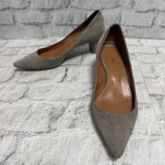 PIPPI CHIC グレー スエード ポインテッドトゥパンプス 24cm