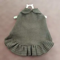 犬服　ハンドメイド　丸襟　ローウエストのワンピース