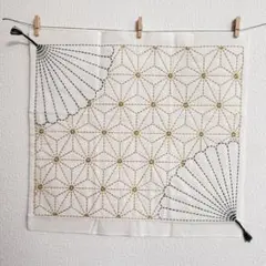 刺し子ふきん【三つ編み】