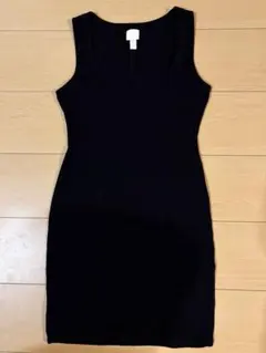 H&M リブワンピース ブラック