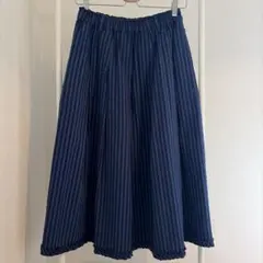 美品◇コットンハウスアヤ デニムイージースカート ロング ポケット