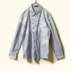 希少✨極美品✨マリテフランソワジルボー 長袖 ストライプ ペイント シャツ Lのサムネイル