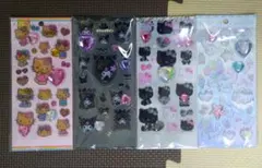 キラキララインストーンシール 日焼けキティ クロミ キティ シナモン ４枚