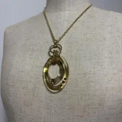 ゴールドカラー ダブルサークル ネックレス５０cm